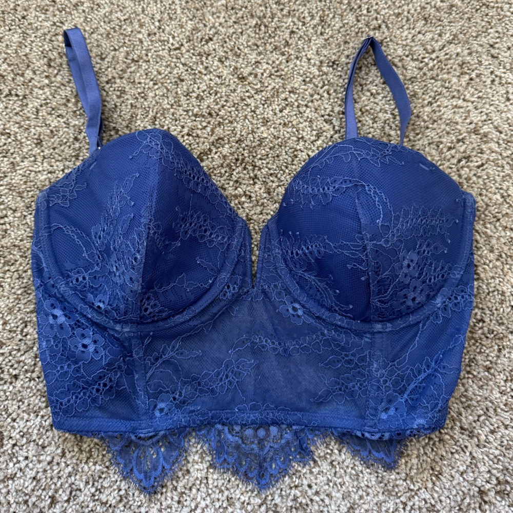 Victoria’s Secret blue lace corset